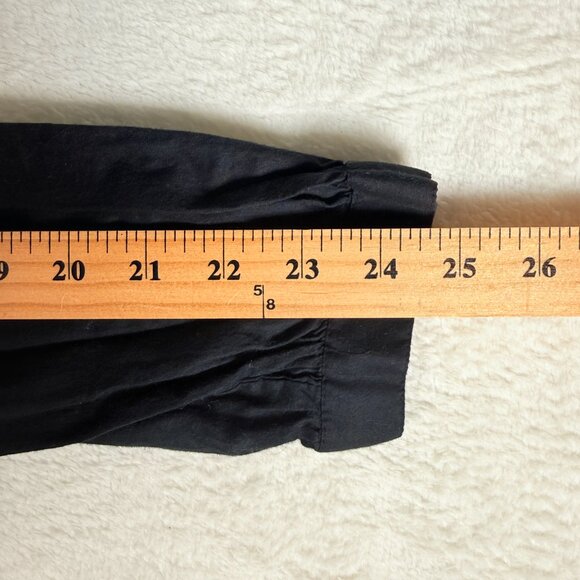 CONVERSE ONE‎ STAR Blouse Womens Medium Top Long Sleeve Black Tie Back - Picture 6 of 6